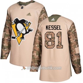 Män Ishockey Pittsburgh Penguins Tröja Phil Kessel 81 Adidas 2017-2018 Camo Veterans Day Practice Authentic